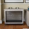23.6"L X 20"W X 26"H Dog Crate Furniture with Cushion, Wooden Dog Crate Table, Double-Doors Dog Furniture, Dog Kennel Indoor for Small Dog, Dog House